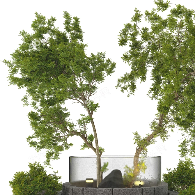 Garden Lobby Trees Collection Set 3D model image 3