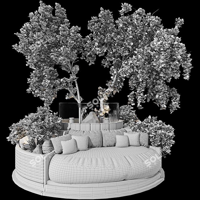 Garden Lobby Trees Collection Set 3D model image 7