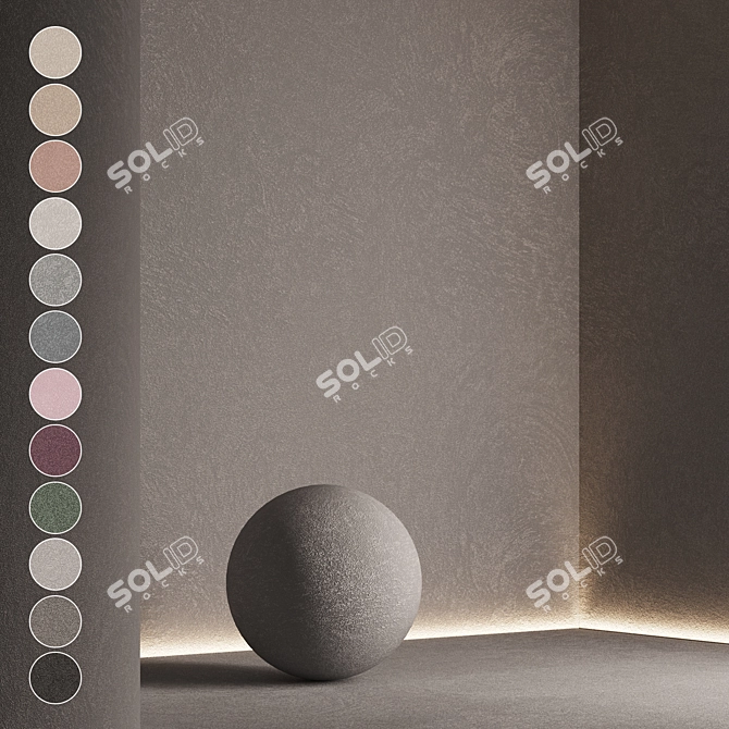  Seamless Decorative Plaster Texture Set 3D model image 4