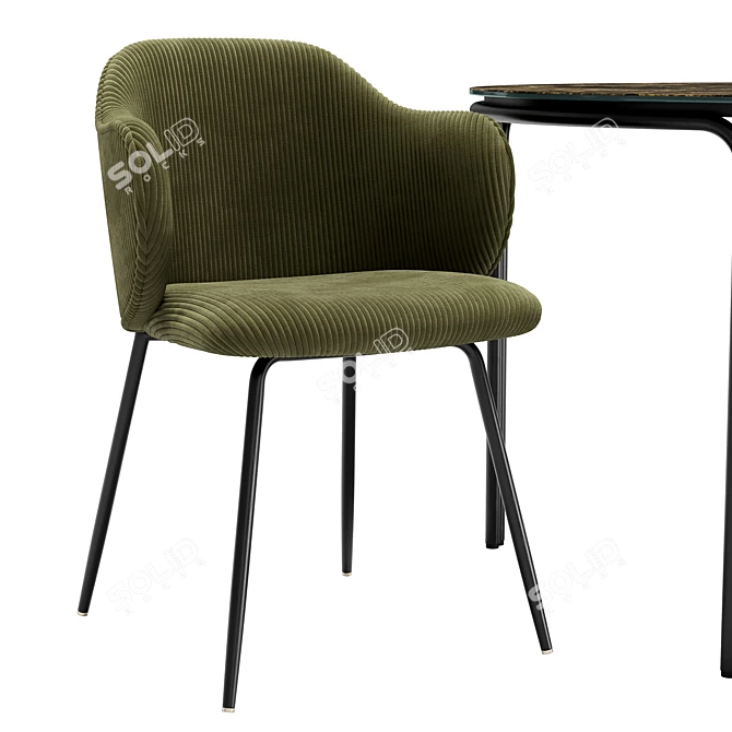 Suanna Velvet Chair & Chici Table 3D model image 3