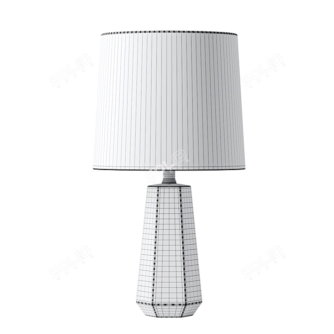 Blue/White Ceramic Table Lamp 3D model image 2