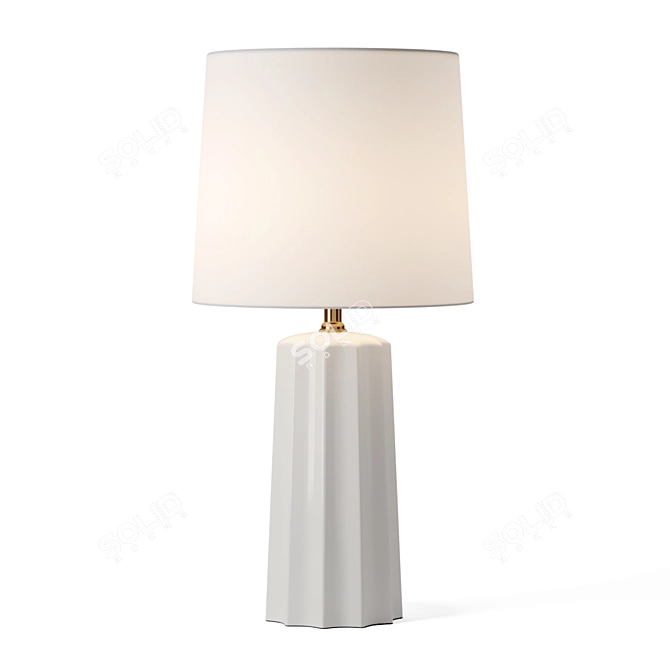 Chic Ribbed Ceramic Table Lamp 3D model image 1