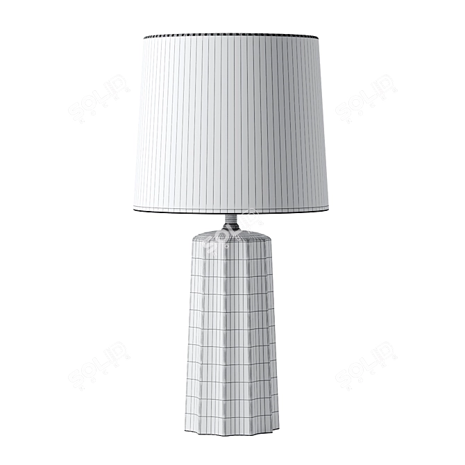 Chic Ribbed Ceramic Table Lamp 3D model image 2