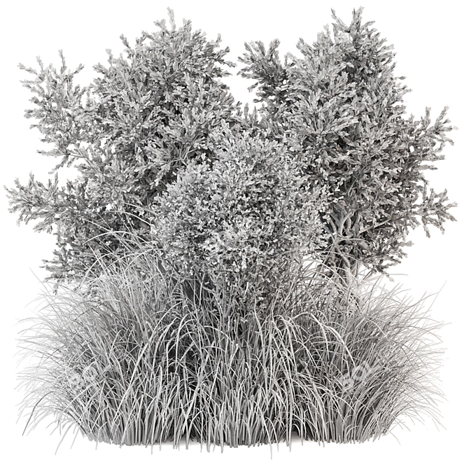 Outdoor Bush Plants Set 805 3D model image 6