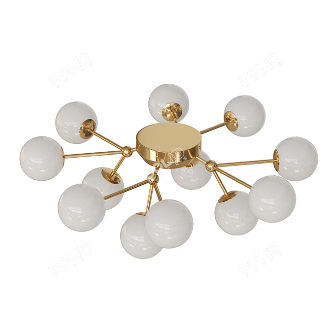 Elegant Glass Globe Ceiling Chandelier 3D model image 2