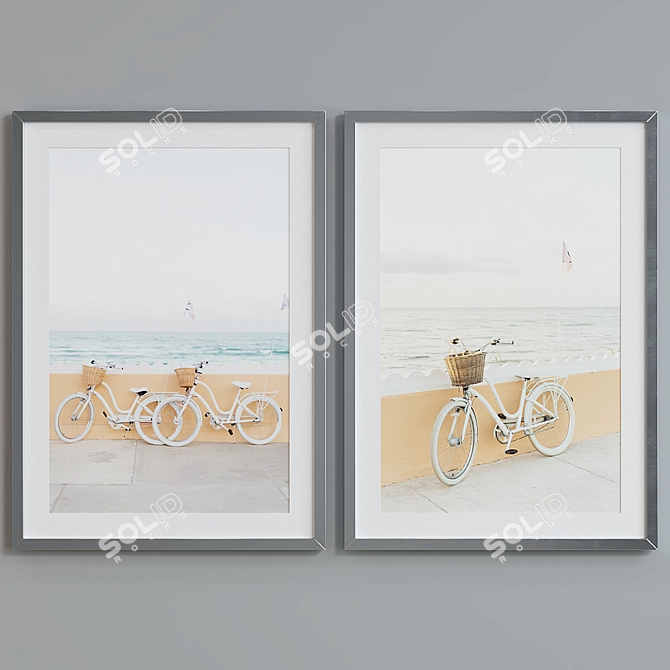 Modern Bicycle Picture Frame Set 3D model image 3