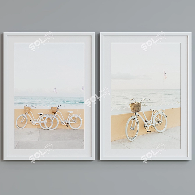 Modern Bicycle Picture Frame Set 3D model image 4