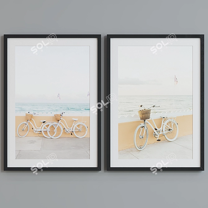 Modern Bicycle Picture Frame Set 3D model image 5