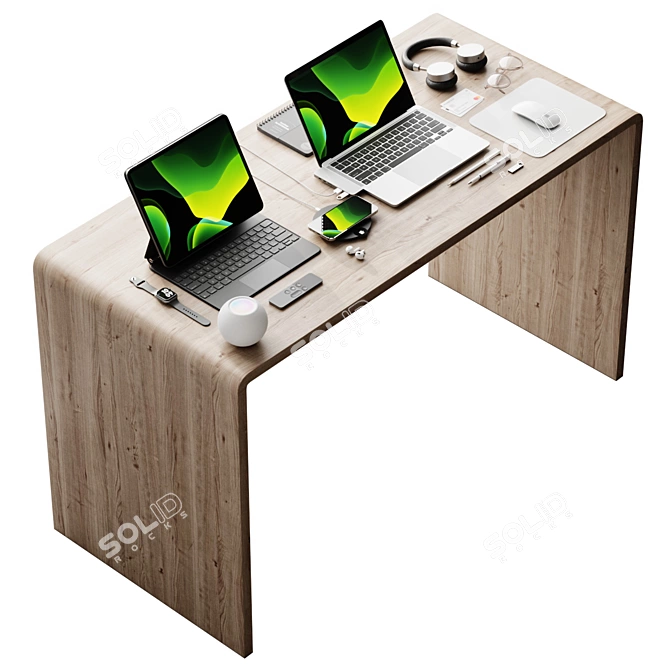 Mesh Desk Station Furniture Organizer 3D model image 1