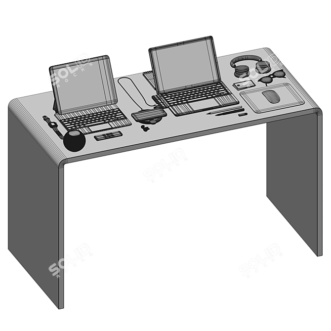 Mesh Desk Station Furniture Organizer 3D model image 6