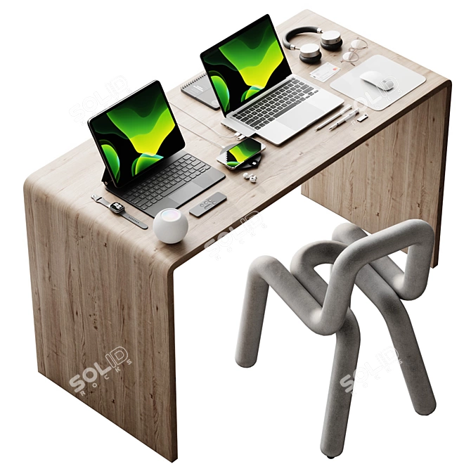 Mesh Desk Station Furniture Organizer 3D model image 7