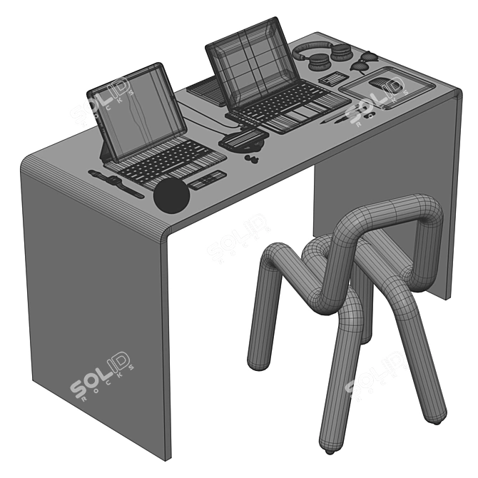 Mesh Desk Station Furniture Organizer 3D model image 8