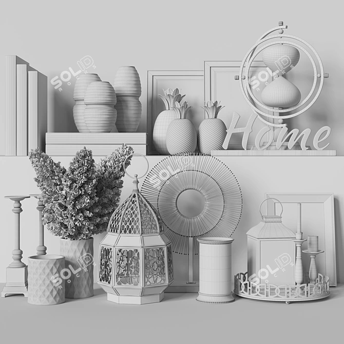 Modern Decor Set with Vase 3D model image 6