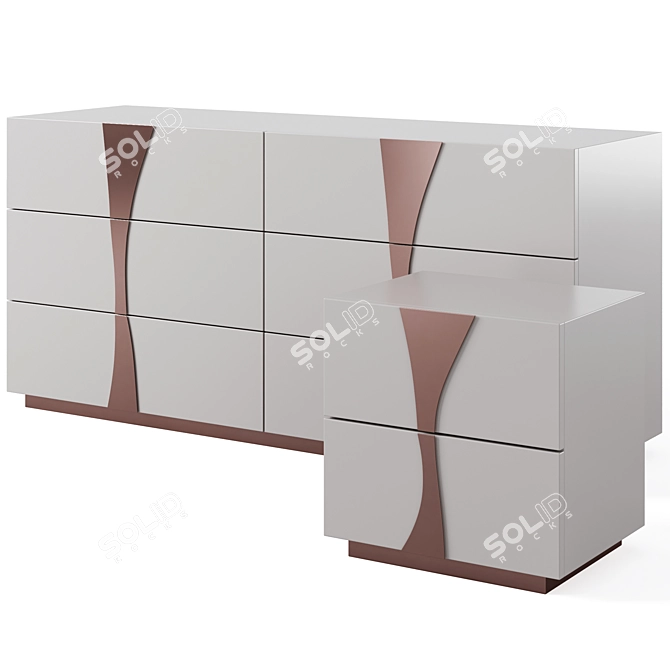 KRYPTON Chest & Nightstand Set 3D model image 2