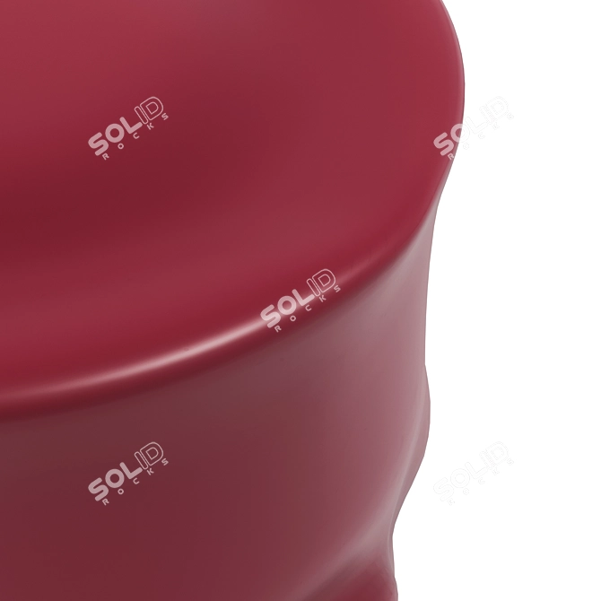 Italian Enamelled Ceramic Moustache Stool 3D model image 2