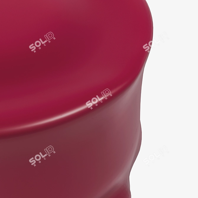 Italian Enamelled Ceramic Moustache Stool 3D model image 6