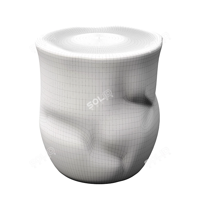 Italian Enamelled Ceramic Moustache Stool 3D model image 7