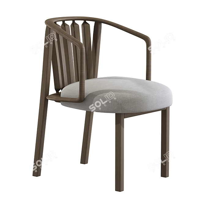 Modern Wooden Chair Woak/WHERRY 3D model image 4