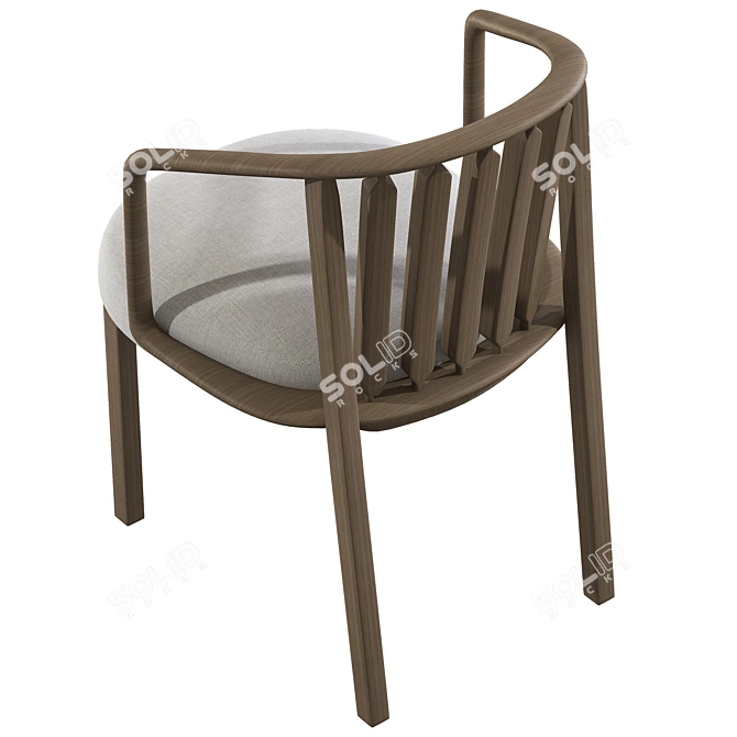 Modern Wooden Chair Woak/WHERRY 3D model image 6