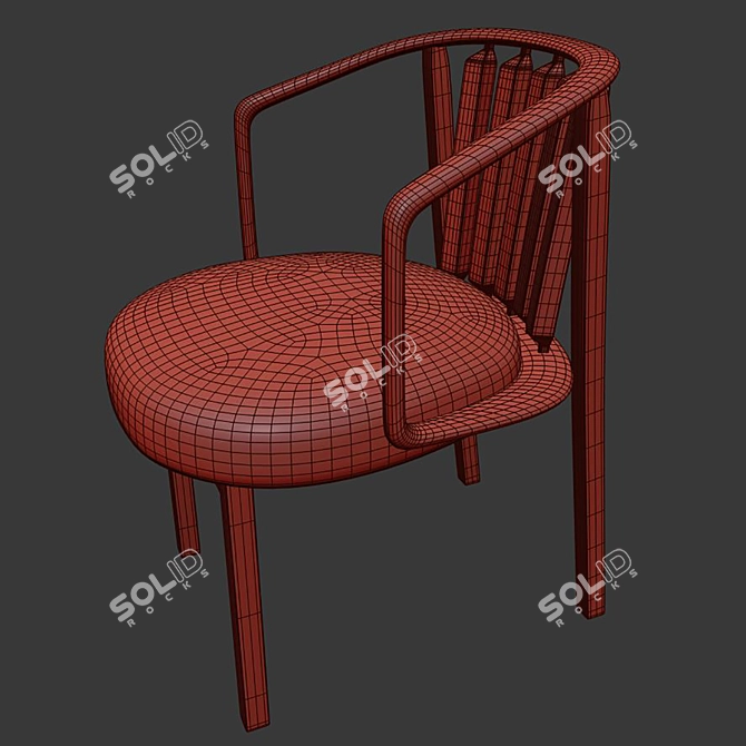 Modern Wooden Chair Woak/WHERRY 3D model image 7