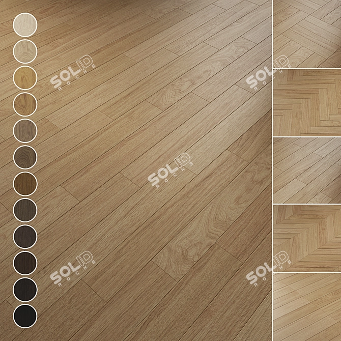  Oak Parquet Flooring Collection 3D model image 1