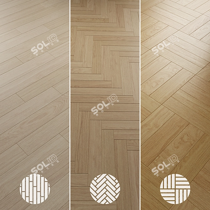  Oak Parquet Flooring Collection 3D model image 2