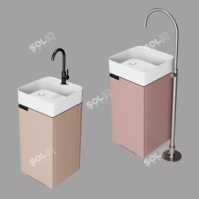 Profilo Oasis Vanity Sink Cabinet 3D model image 3