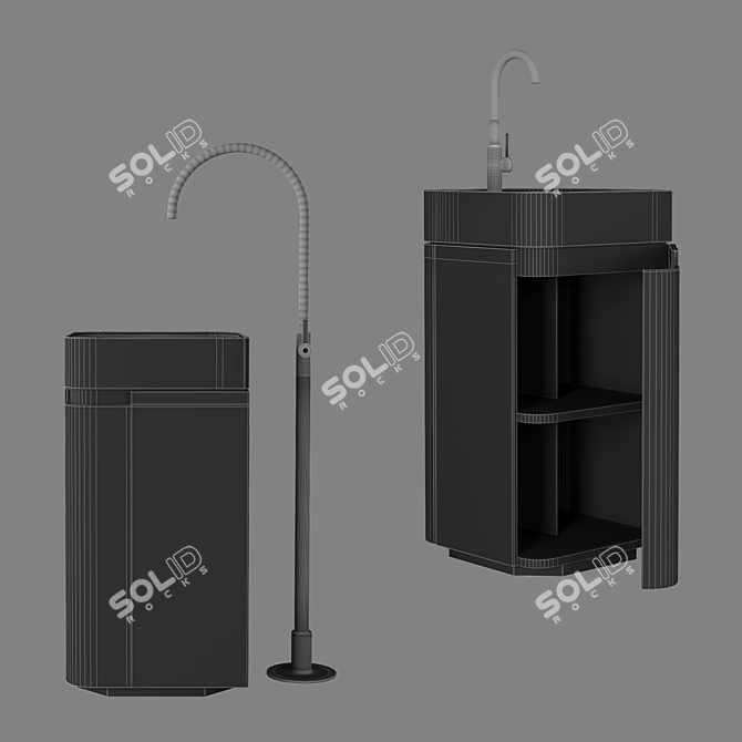 Profilo Oasis Vanity Sink Cabinet 3D model image 4