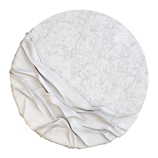 Geometric Draped Gypsum Wall Sculpture 3D model image 1