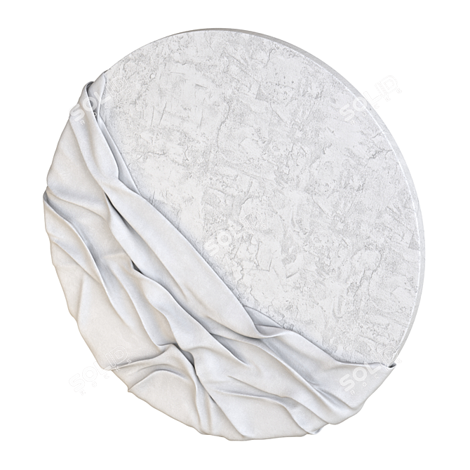 Geometric Draped Gypsum Wall Sculpture 3D model image 2