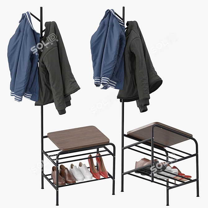 Urban Coat Rack 3D Model 3D model image 2