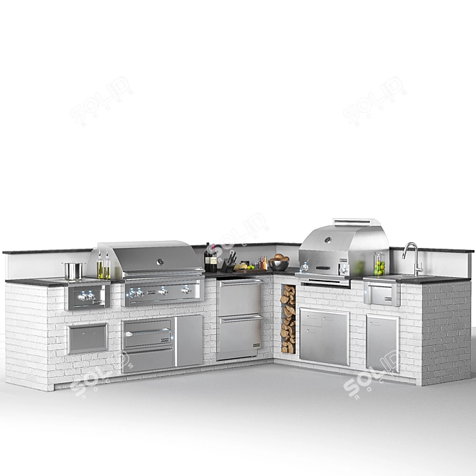 Professional Centimeter-FBX Lynx Grills 3D model image 2