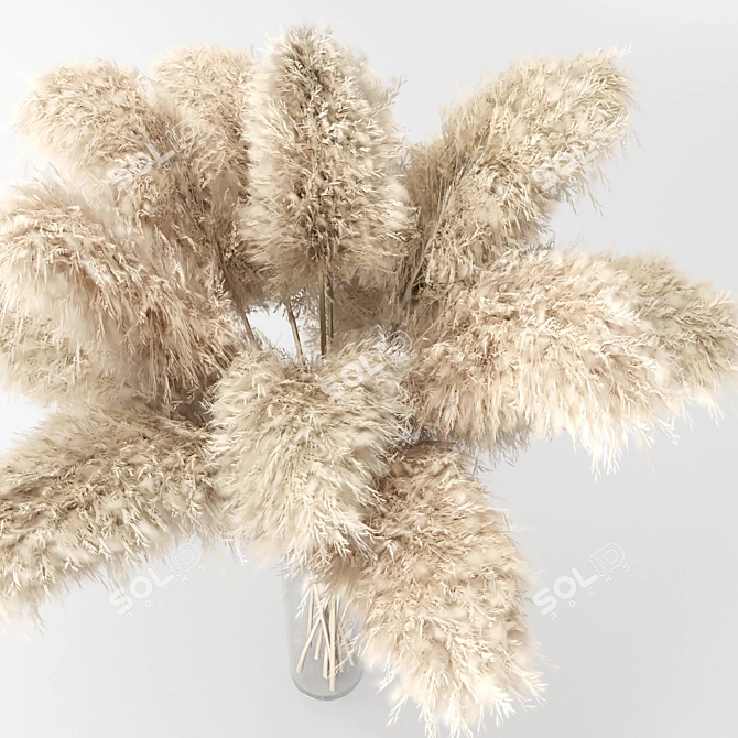 Dried Pampas Grass Vase Set 3D model image 5