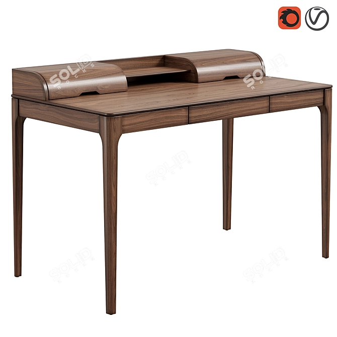 Modern Canadian Oak Writing Desk 3D model image 1