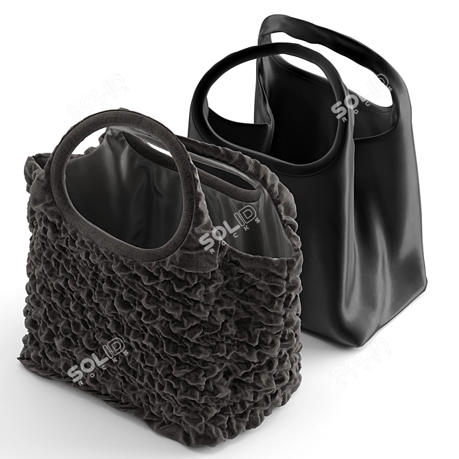 Colorful Fabric Handbags Set 3D model image 3