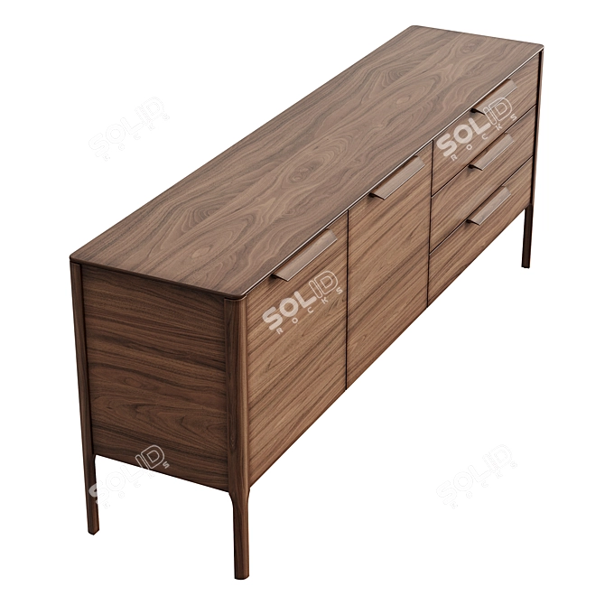 MODIS Interiors Oak Console 3D model image 5