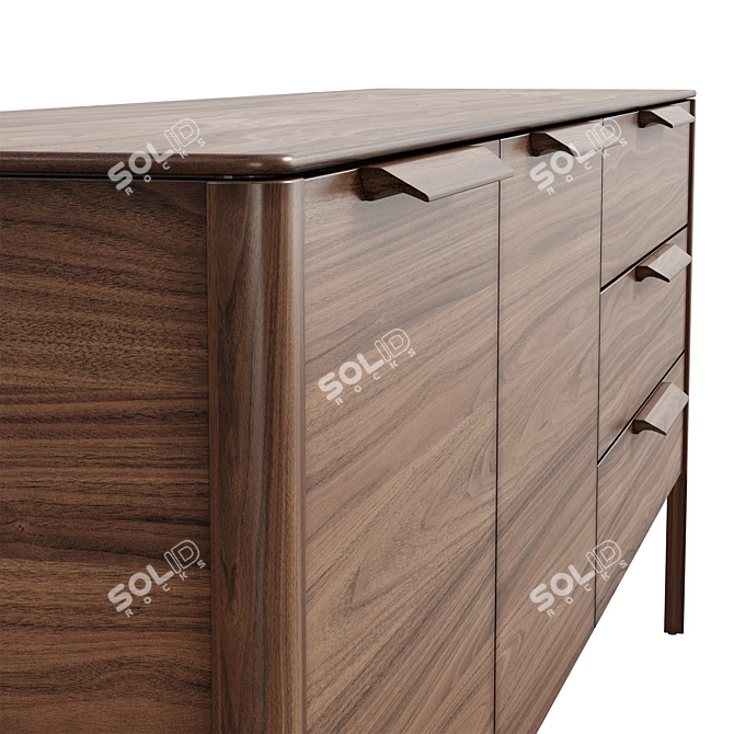 MODIS Interiors Oak Console 3D model image 6