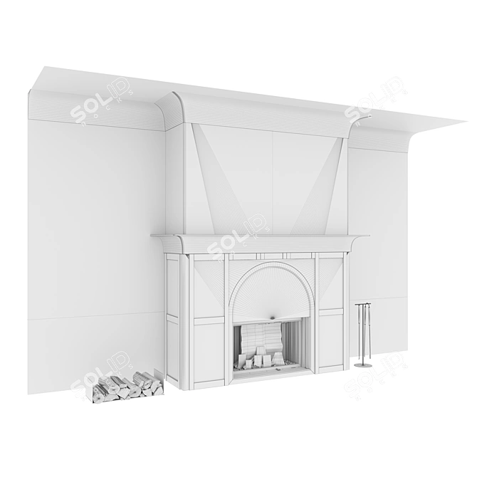 Romotop 3D Fireplace Wall Set 3D model image 7