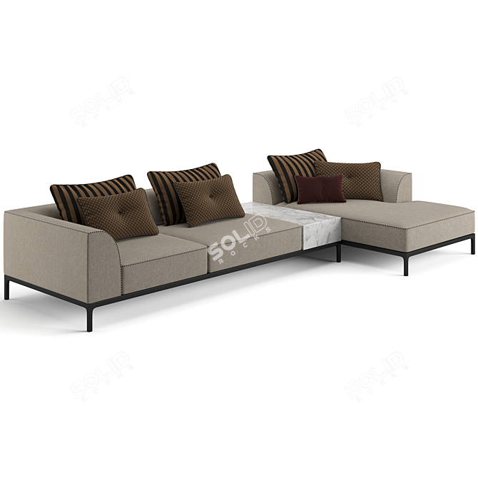 Luxury Fendi Casa Five Sofa 3D model image 3