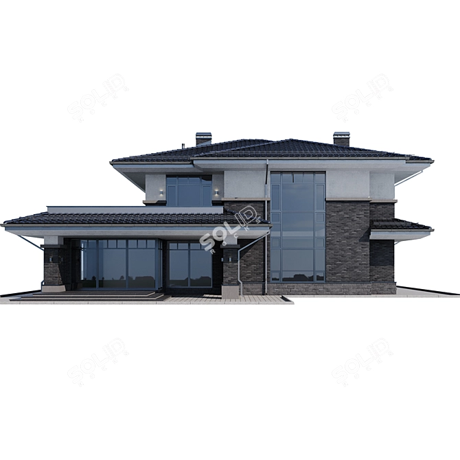 Modern Mansion Model 3D Ready 3D model image 3