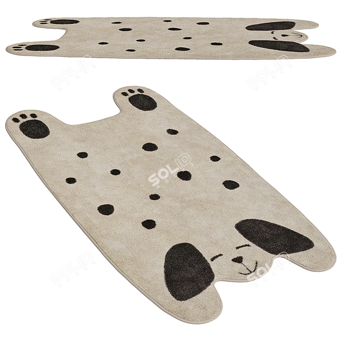 Puppy Shape Kids IKEA Rug 3D model image 2