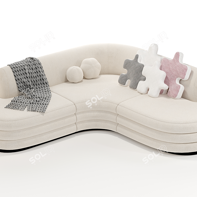 Contemporary Modular Dune Sectional Sofa 3D model image 15