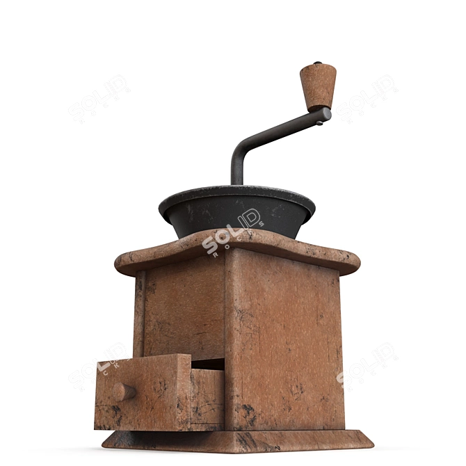 Antique Hand Crank Coffee Grinder 3D model image 1