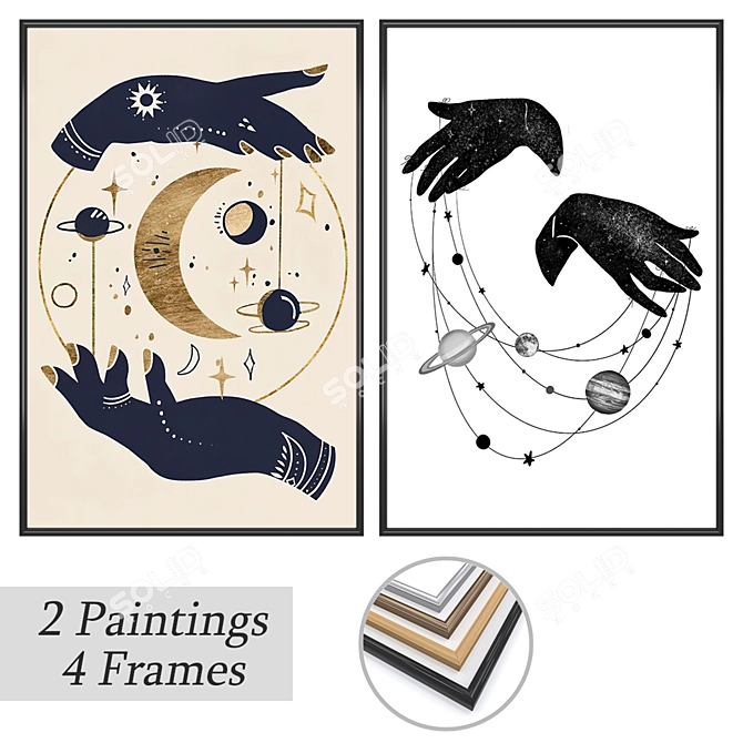 Artwork Set with Frame Options 3D model image 1