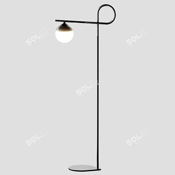 Modern Iron LED Floor Lamp 3D model image 4