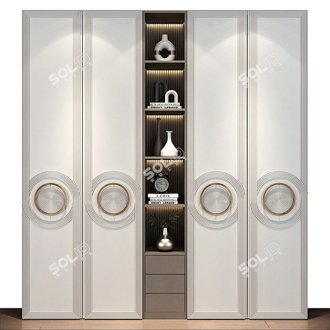 Custom Wardrobe Composition with Decor 3D model image 1