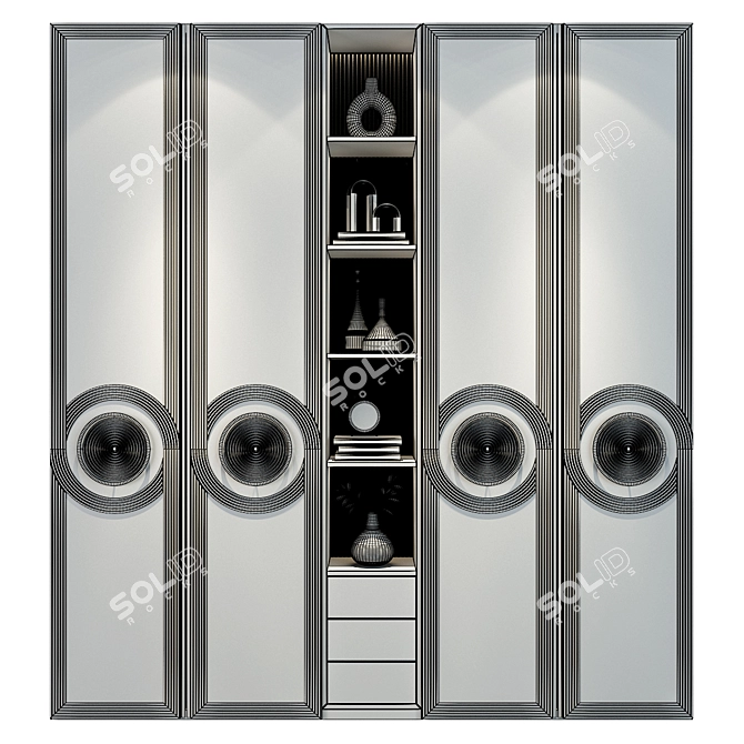 Custom Wardrobe Composition with Decor 3D model image 2