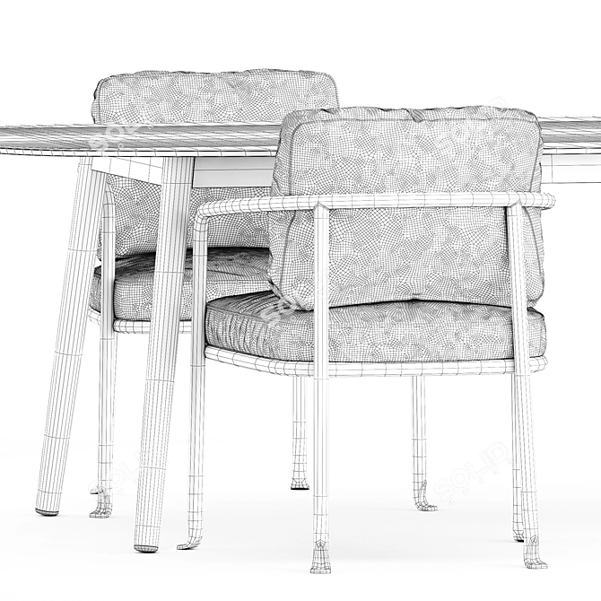 Modern Elegance Set: Borea Chair & Ellisse Table 3D model image 5