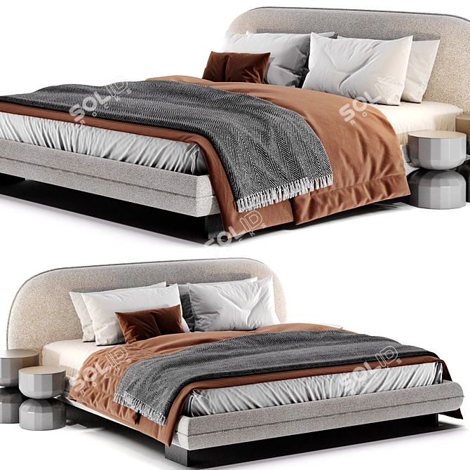 Saba Italia Wabi Bed - Design Excellence 3D model image 1