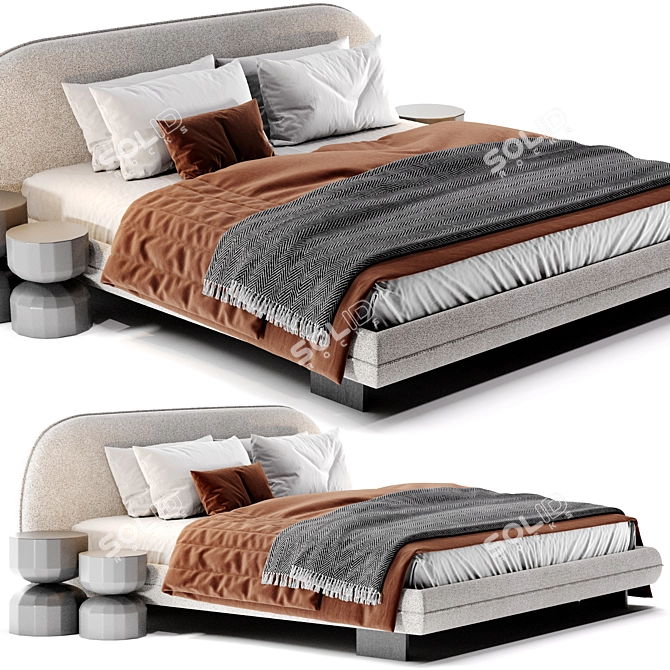 Saba Italia Wabi Bed - Design Excellence 3D model image 2